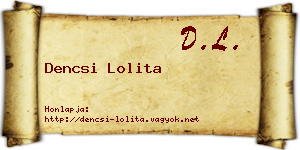 Dencsi Lolita névjegykártya